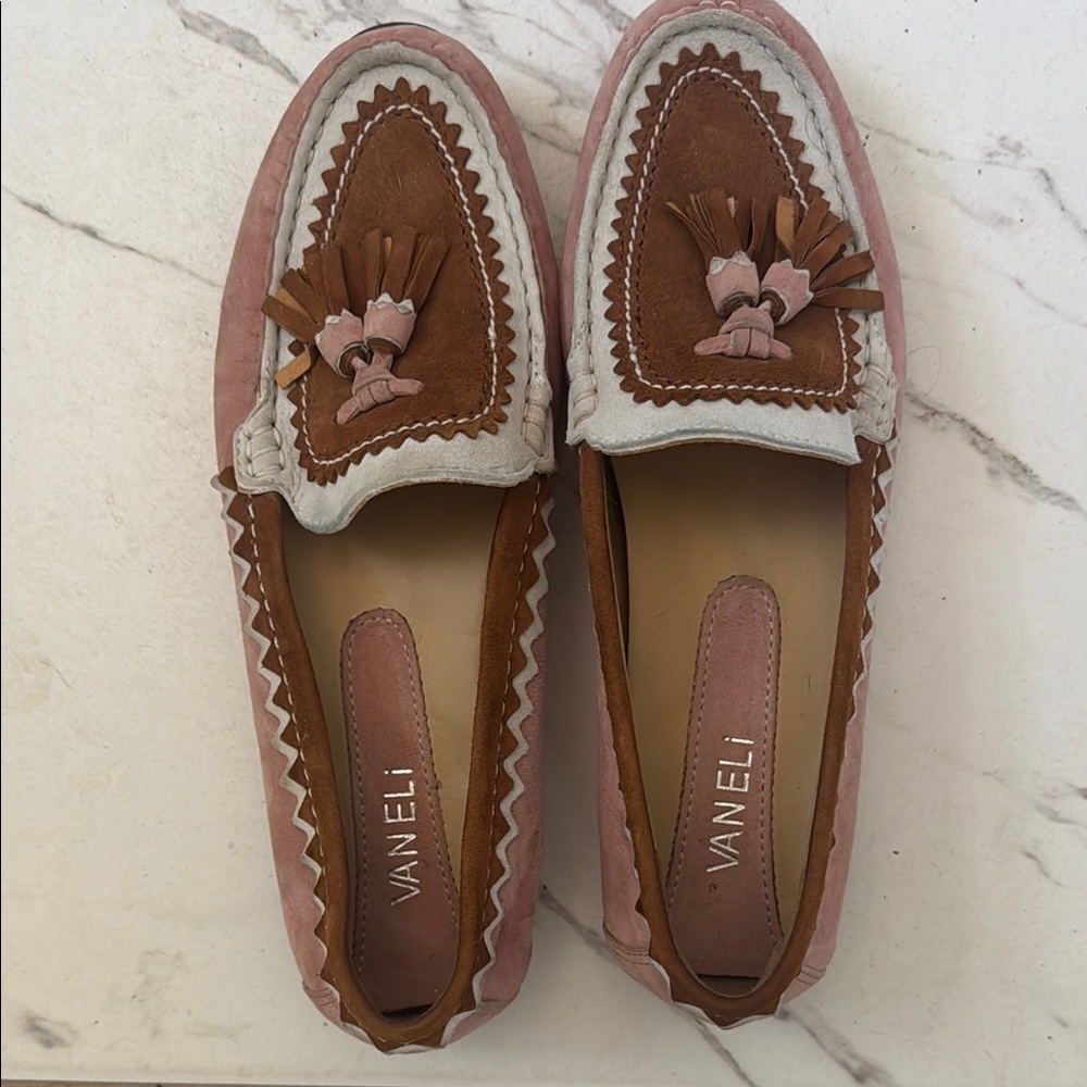 Vaneli Women's Pink and Brown Loafers